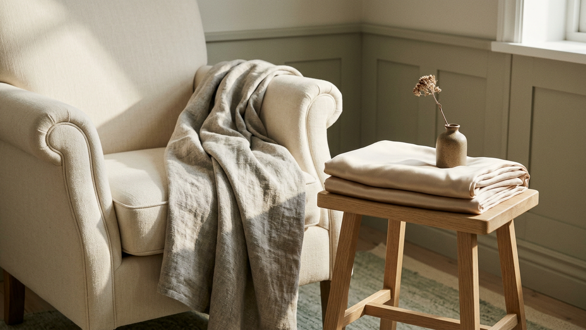 Jeté de canapé ou de lit : ce que la matière change vraiment - StudioSoie