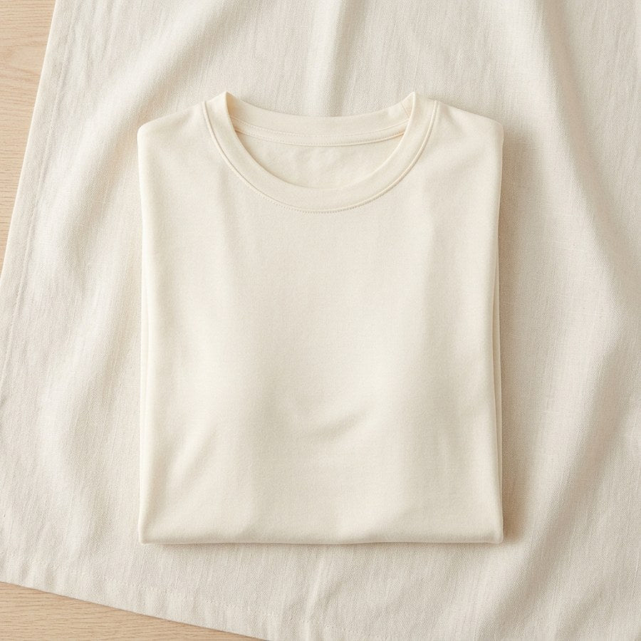 Sous-pull soie & viscose thermique manches longues femme - coloris Crème | StudioSoie