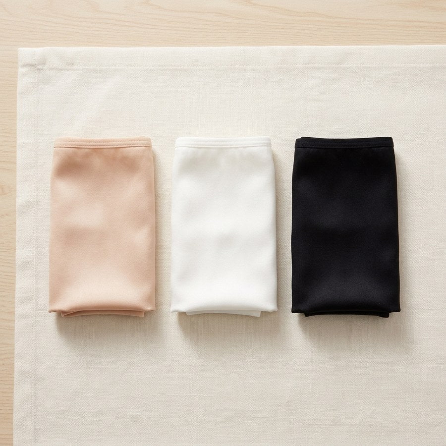 Lot de 3 culottes en soie de mûrier taille basse femme - coloris Trio · Nude, Blanc, Noir | StudioSoie