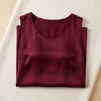 Mini Robe en Soie de Mûrier 100 % — Col Rond Unie 7 Coloris Femme - coloris bordeaux | StudioSoie