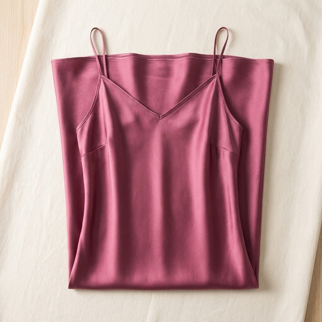 Robe Mi-Longue en Soie de Mûrier 21 Momme — Col V Coupe Biais 14 Coloris Femme - coloris mauve | StudioSoie