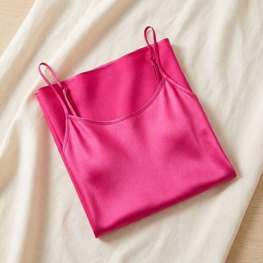 Nuisette mini en soie de mûrier 19 momme - coloris Rose Vif | StudioSoie