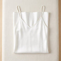 Robe Longue en Soie de Mûrier 21 Momme — Col V Bretelles Réglables 17 Coloris Femme - coloris blanc | StudioSoie