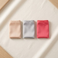 Lot de 3 culottes en soie de mûrier taille basse femme - coloris Trio · Nude, Argent, Pastèque | StudioSoie