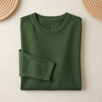 Sous-pull soie & viscose thermique manches longues femme - coloris Vert Mousse | StudioSoie