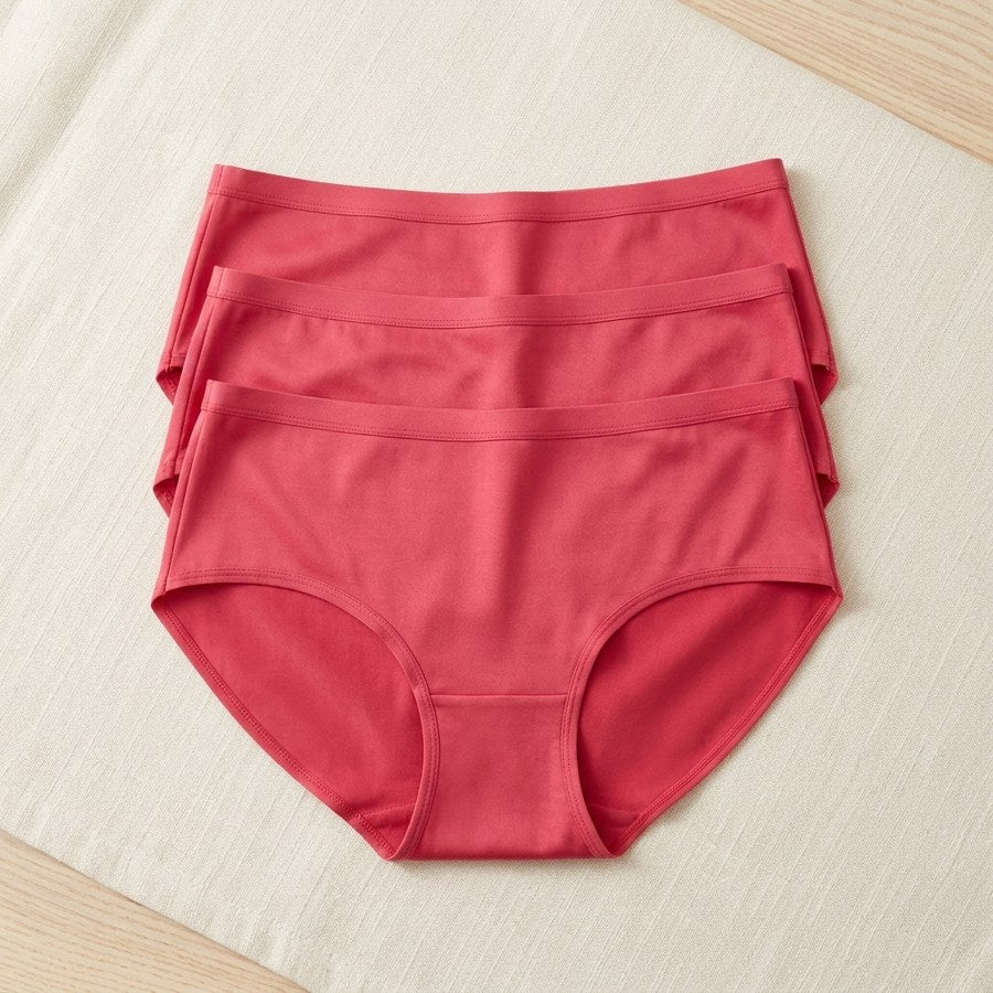 Lot de 3 culottes en soie de mûrier taille basse femme - coloris Lot uni · Pastèque ×3 | StudioSoie