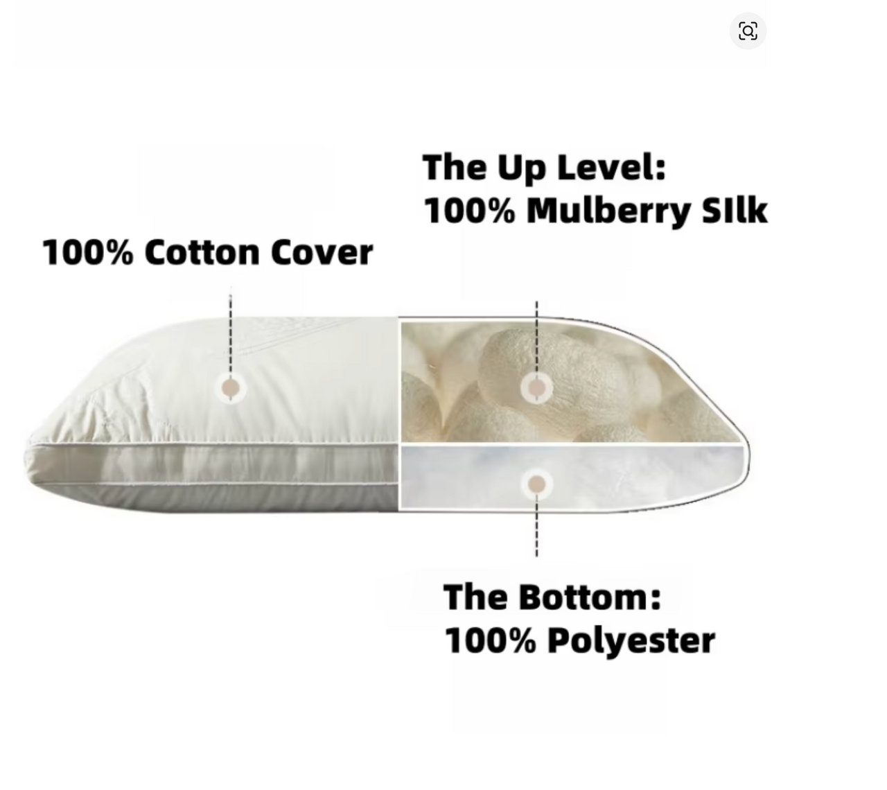 Oreiller en Soie de Mûrier - 100% Soie Naturelle Grade 7A - Hypoallergénique