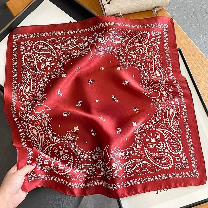 Nature Silk Neck Scarves Lady Foulard Lovely Strawberry Print 100% Real Silk Square Scarf for Women Bag Ribbon Hairband Kerchief - StudioSoie - 