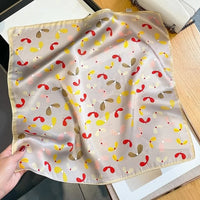 Nature Silk Neck Scarves Lady Foulard Lovely Strawberry Print 100% Real Silk Square Scarf for Women Bag Ribbon Hairband Kerchief - StudioSoie - 