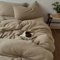 Gekreukeld Katoenen Dekbedovertrek — Natuurlijke Zachtheid