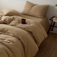 Gekreukeld Katoenen Dekbedovertrek — Natuurlijke Zachtheid