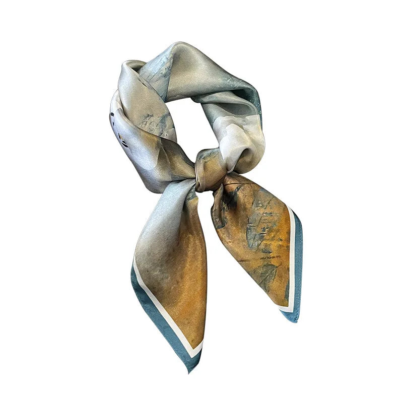 Foulard Carré en Soie Naturelle 65 cm - Accessoire Luxe 100% Soie de Mûrier