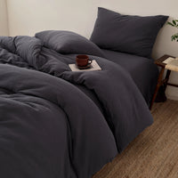 Gekreukeld Katoenen Dekbedovertrek — Natuurlijke Zachtheid