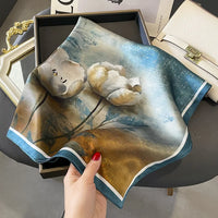 Foulard Carré en Soie Naturelle 65 cm - Accessoire Luxe 100% Soie de Mûrier