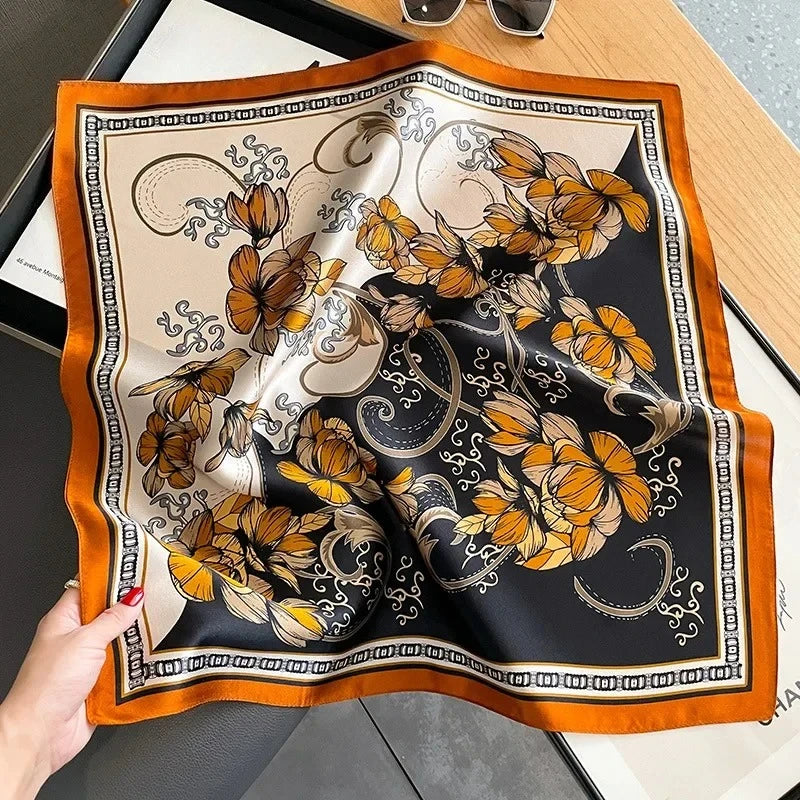 Nature Silk Neck Scarves Lady Foulard Lovely Strawberry Print 100% Real Silk Square Scarf for Women Bag Ribbon Hairband Kerchief - StudioSoie