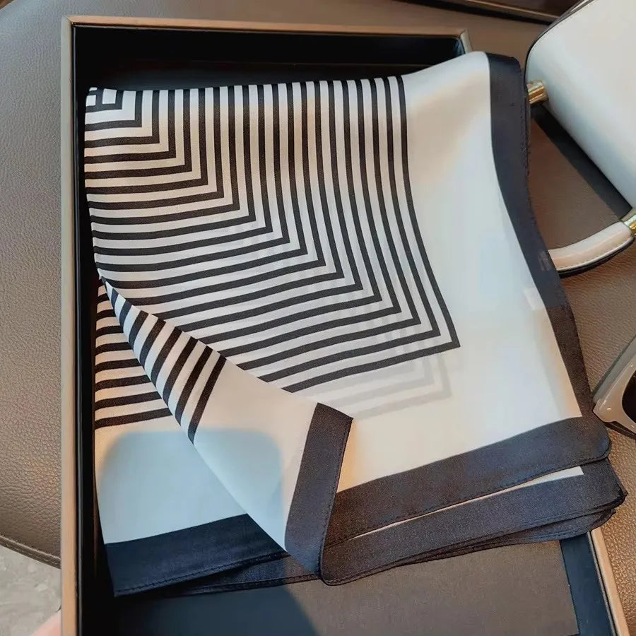 Foulard Carré en Soie Naturelle 65 cm - Accessoire Luxe 100% Soie de Mûrier