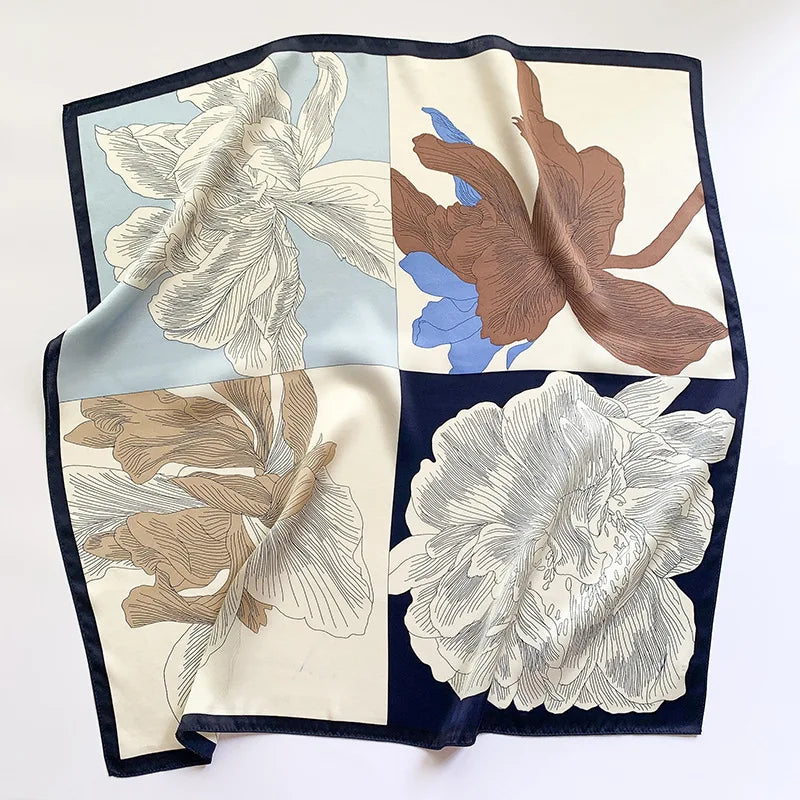 Foulard Carré en Soie Naturelle 65 cm - Accessoire Luxe 100% Soie de Mûrier