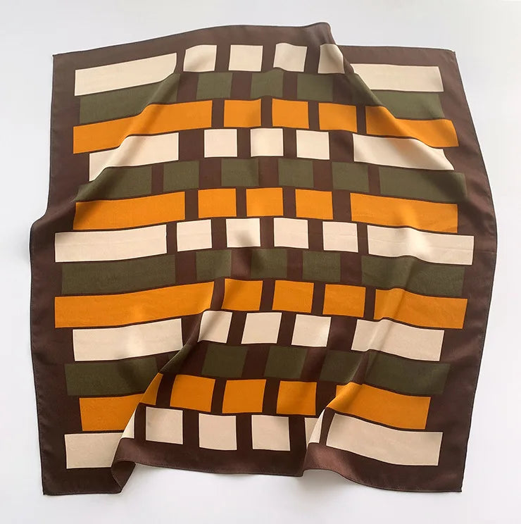 Foulard Carré en Soie Naturelle 65 cm - Accessoire Luxe 100% Soie de Mûrier