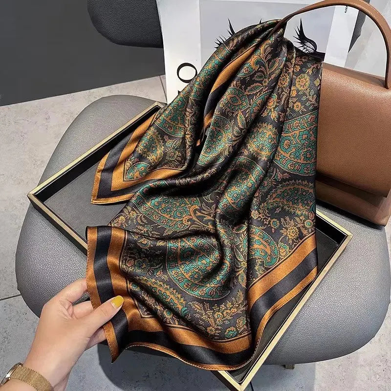 Foulard Carré en Soie Naturelle 65 cm - Accessoire Luxe 100% Soie de Mûrier