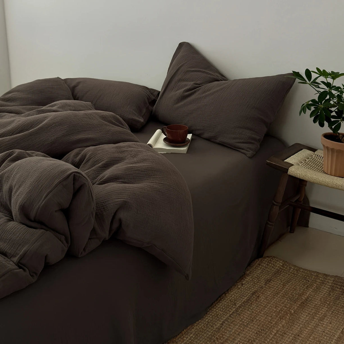 Housse de Couette en Coton Froissé — Douceur Naturelle - StudioSoie