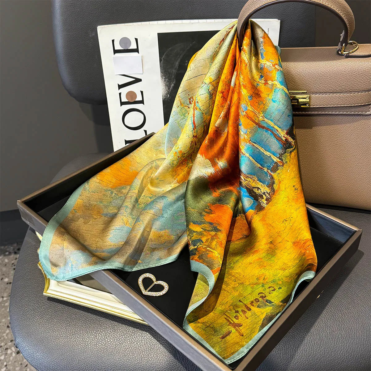 Foulard Carré en Soie Naturelle 65 cm - Accessoire Luxe 100% Soie de Mûrier - StudioSoie