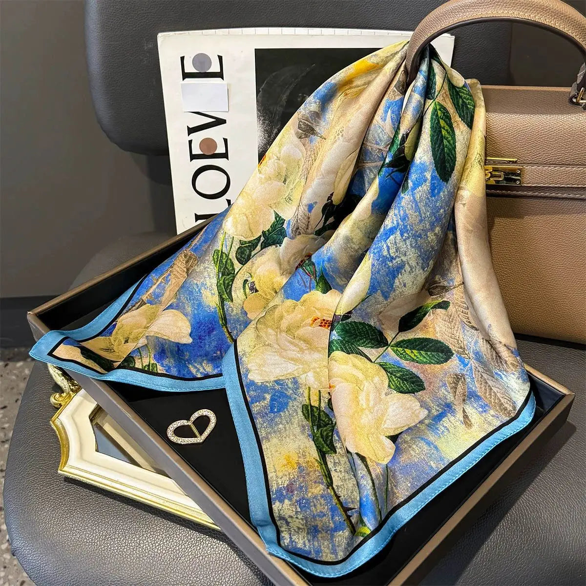 Foulard Carré en Soie Naturelle 65 cm - Accessoire Luxe 100% Soie de Mûrier - StudioSoie