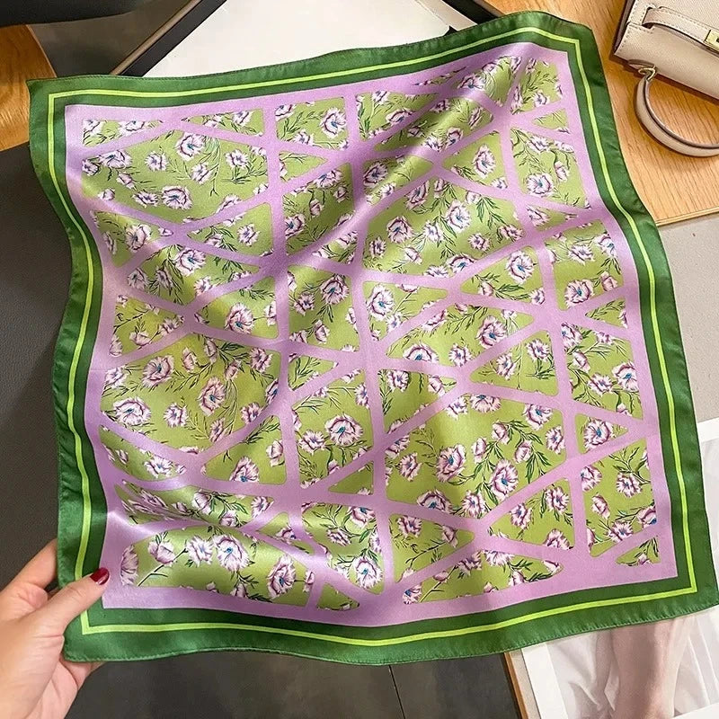 Nature Silk Neck Scarves Lady Foulard Lovely Strawberry Print 100% Real Silk Square Scarf for Women Bag Ribbon Hairband Kerchief - StudioSoie - 