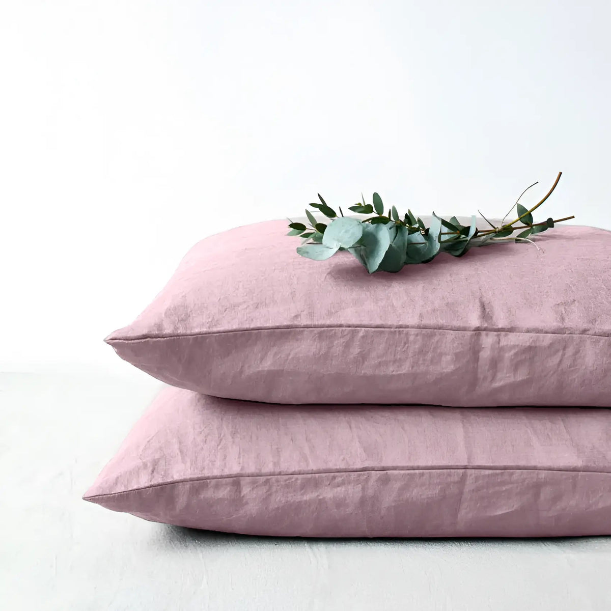 Taie d'Oreiller en Lin Rose - StudioSoie