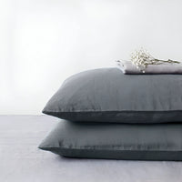 Taie d'Oreiller en Lin gris