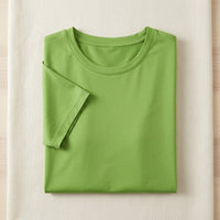 T-shirt soie & coton manches courtes femme - coloris Vert Pomme | StudioSoie