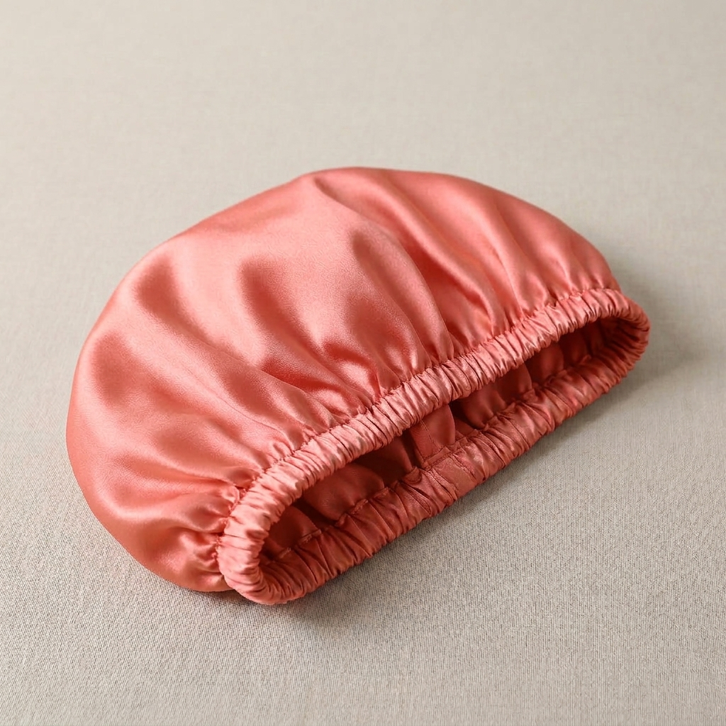Bonnet de nuit en soie pour enfant Corail - StudioSoie