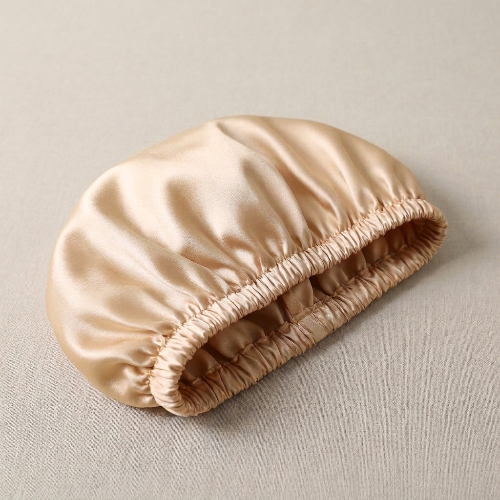 Bonnet de nuit en soie pour enfant Doré - StudioSoie