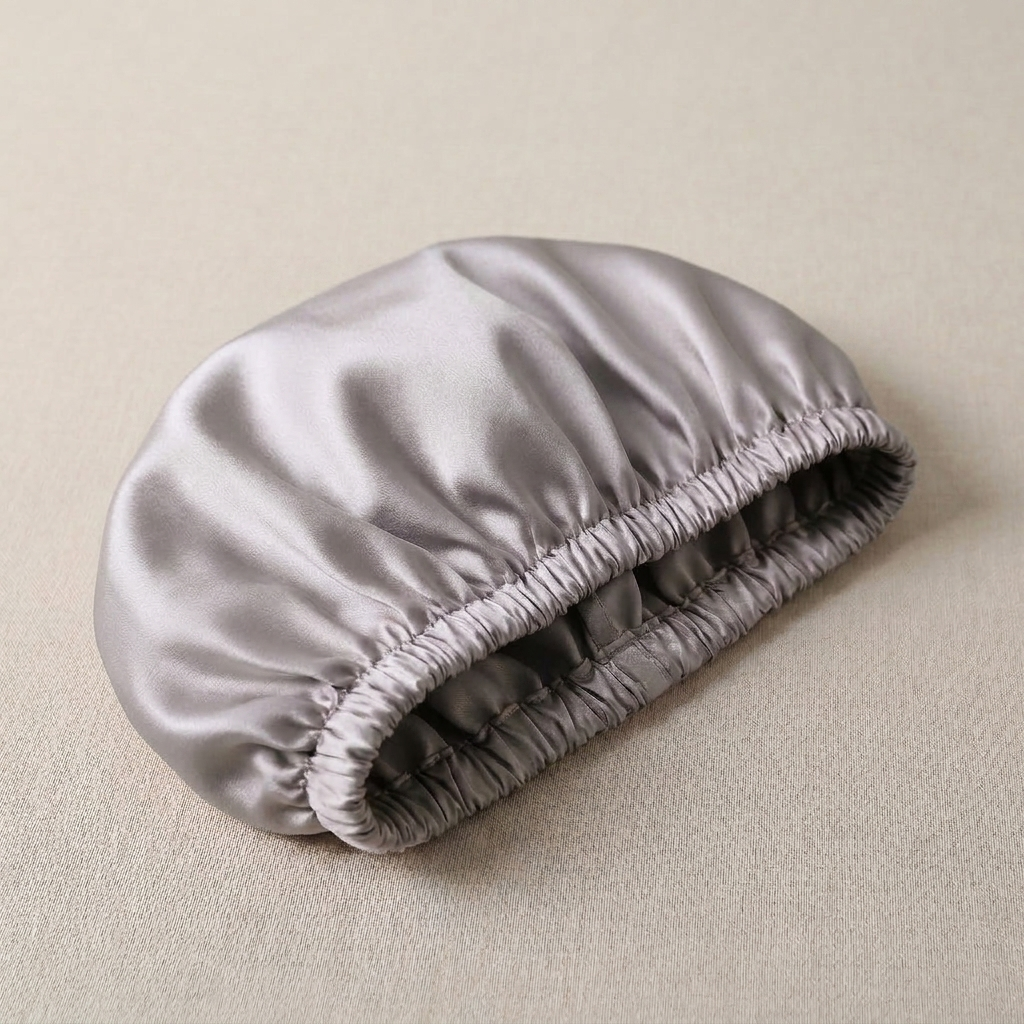 Bonnet de nuit en soie pour enfant Gris - StudioSoie
