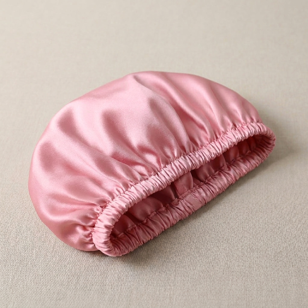Bonnet de nuit en soie pour enfant Rose - StudioSoie