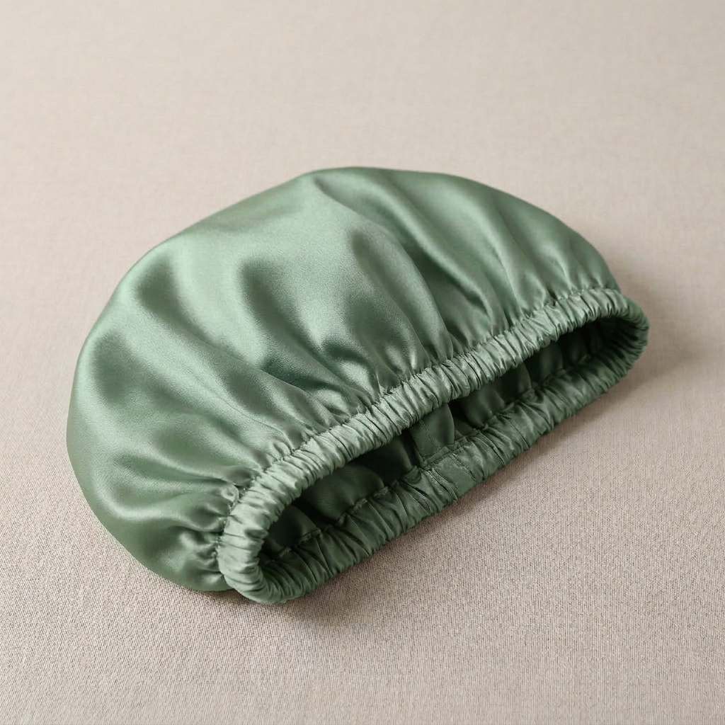 Bonnet de nuit en soie pour enfant Vert - StudioSoie