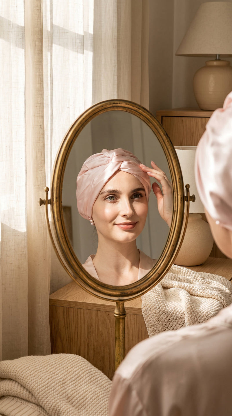 Bonnet turban en soie – visuel 1 – StudioSoie