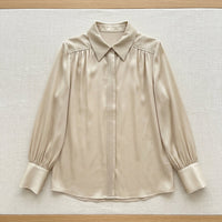 Chemise ample en soie de mûrier 19 momme – coloris Champagne – StudioSoie