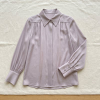 Chemise ample en soie de mûrier 19 momme – coloris Lilas – StudioSoie