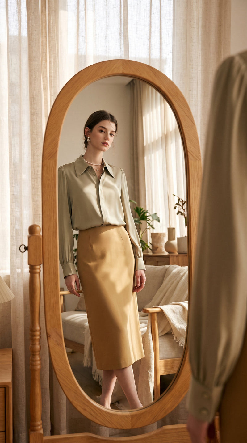 Chemise classique en soie de mûrier 19 momme – visuel 1 – StudioSoie