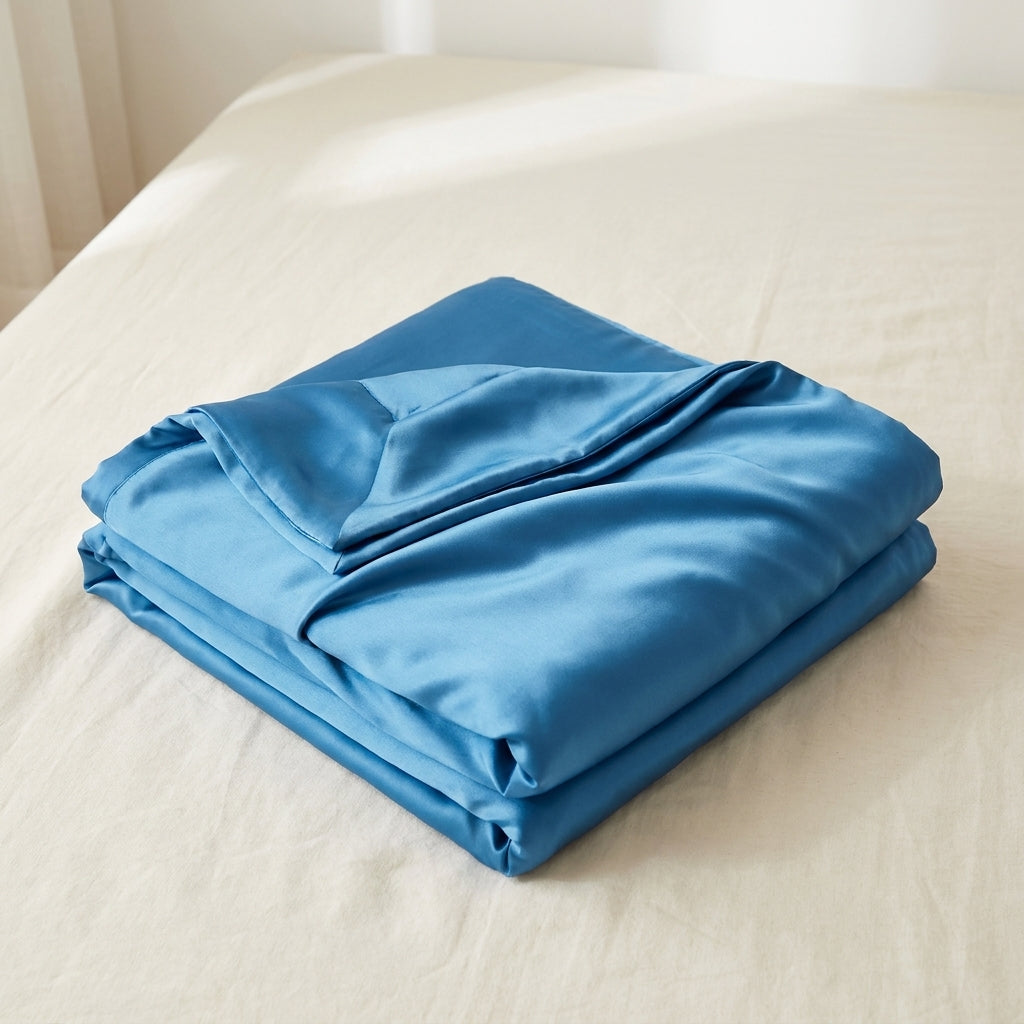 Couverture en soie de mûrier — Bleu Vif