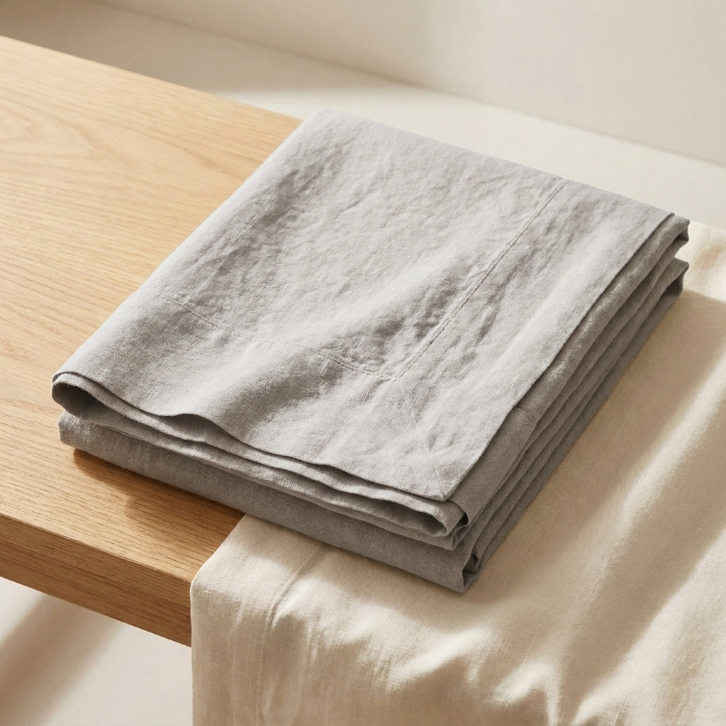 Drap Plat en Lin Français Lavé - Linge de Lit Luxe 100% Lin Naturel - StudioSoie