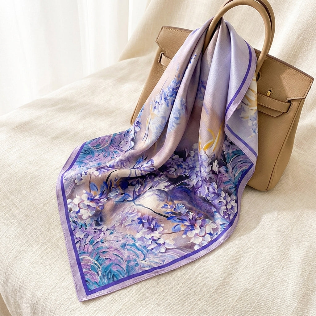 Foulard en Soie de Mûrier 100% – Carré Femme 53×53 cm - StudioSoie - 