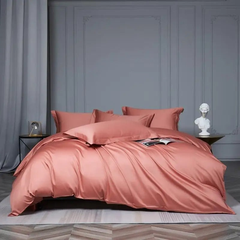 Parure de lit de luxe pour lit Queen size - Rose vif Parure de lit de luxe pour lit Queen size - Rose vif