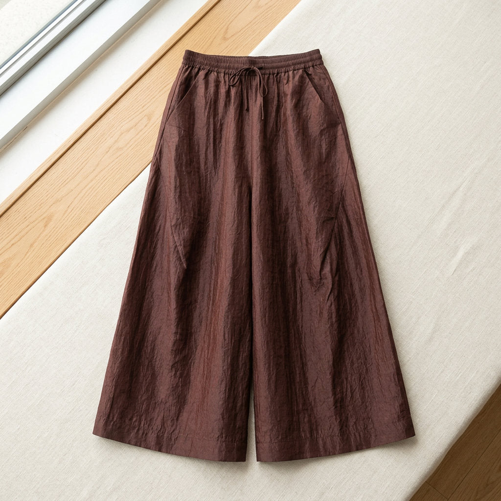 Jupe-culotte en soie xiangyun – coloris Brun Cuivré – StudioSoie