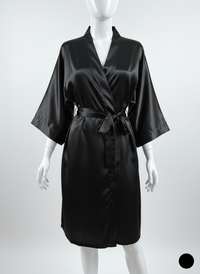 Kimono en Satin - StudioSoie - Noir