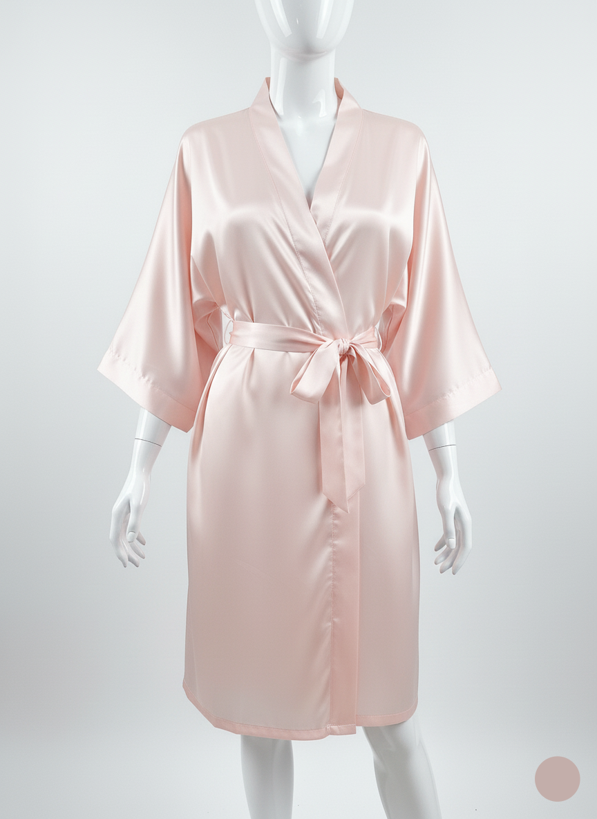 Kimono en Satin - StudioSoie - Rose