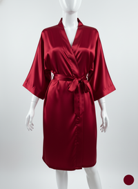 Kimono en Satin - StudioSoie - Rouge