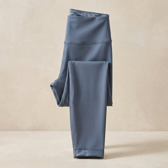 Legging de yoga doublé soie de mûrier gris ardoise - StudioSoie