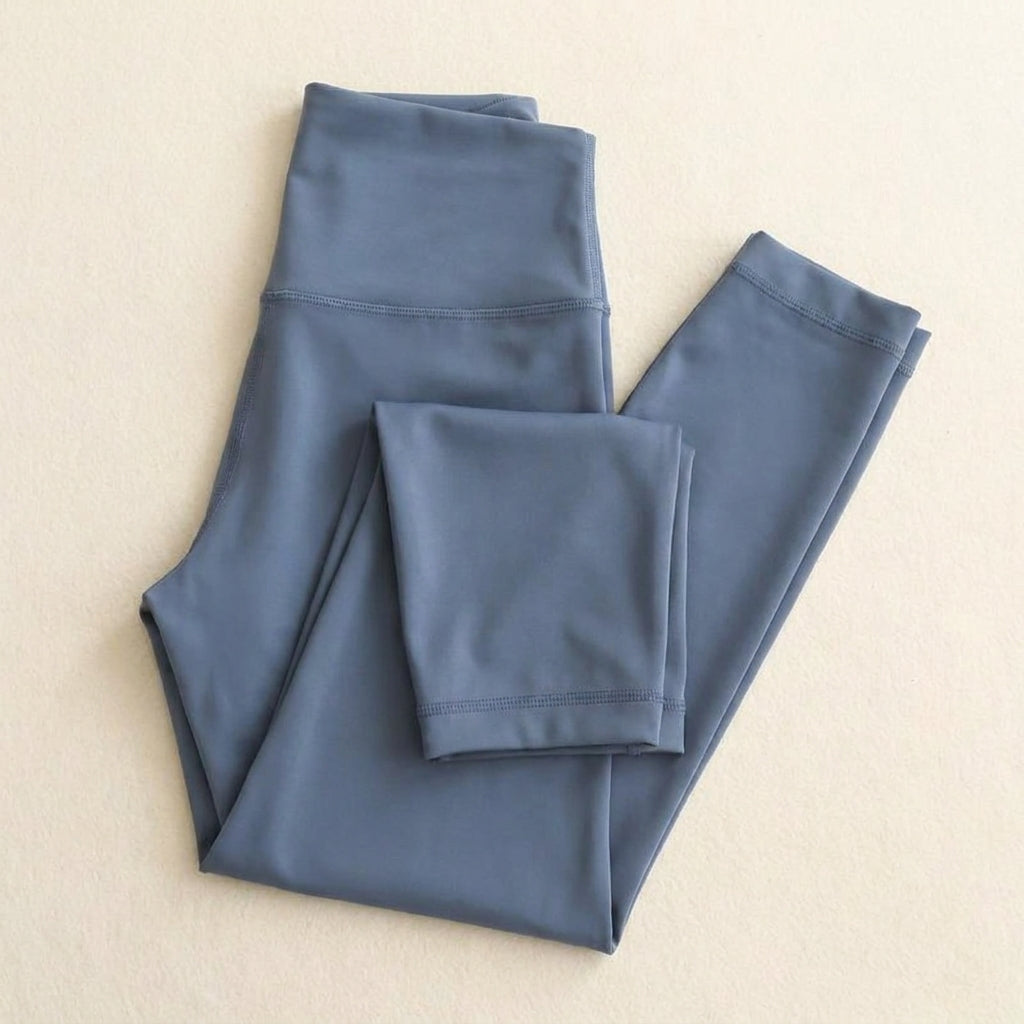Legging de yoga doublé soie de mûrier gris ardoise - StudioSoie
