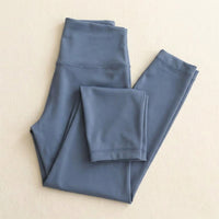 Legging de yoga doublé soie de mûrier gris ardoise - StudioSoie